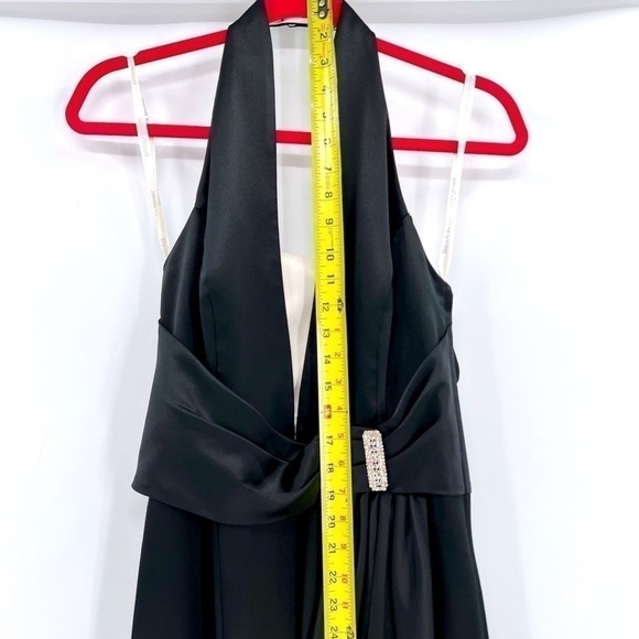 David's Bridal Black Halter Neck Formal  Prom Bridesmaid Dress size 6 - Picture 6 of 14
